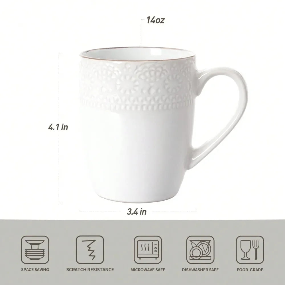 XMSJ 4-Piece Coffee Mugs Set Durable And Elegant