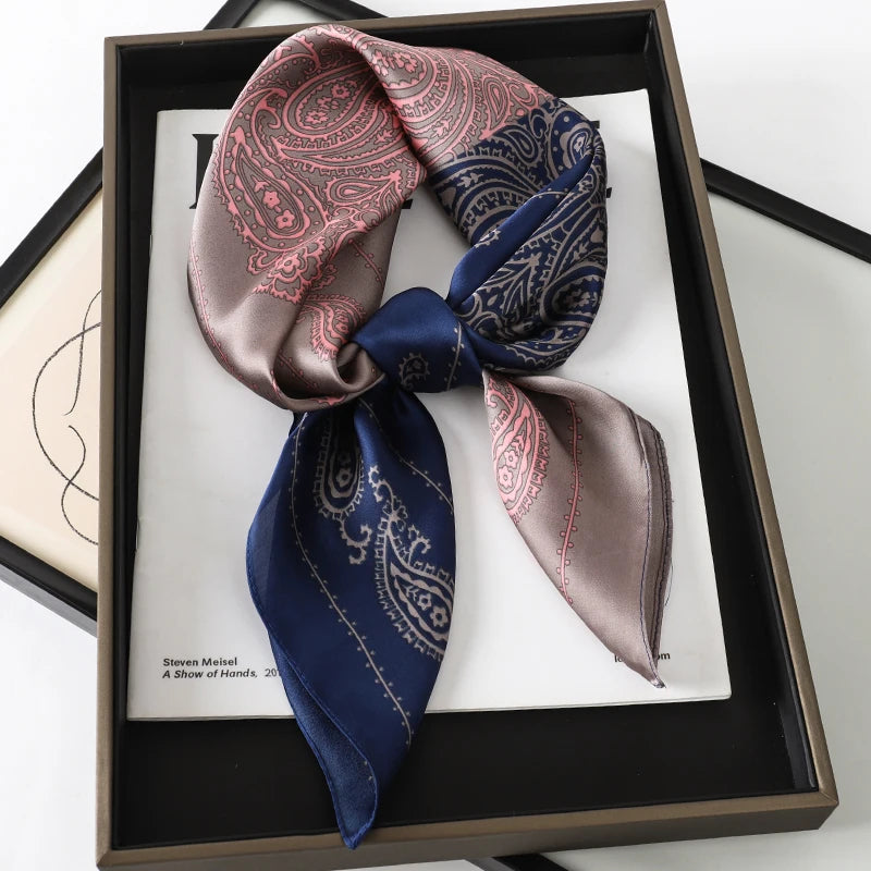 Printed Womens Polyester Scarf Square Shawl Luxury Design