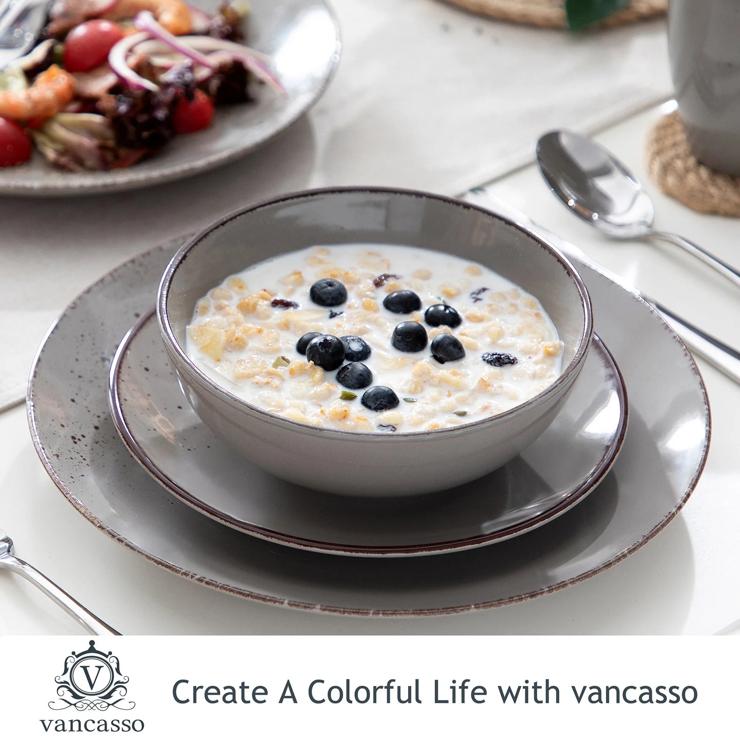 Malacasa Navia Stoneware Dinnerware Set Tableware Collection