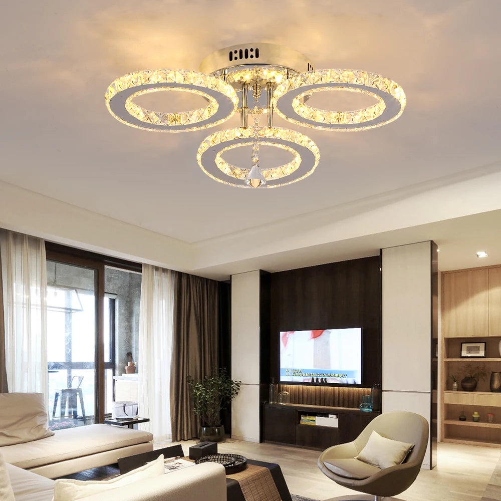 Crystal Ceiling Chandelier Modern Luxury Home Lighting For Living Room