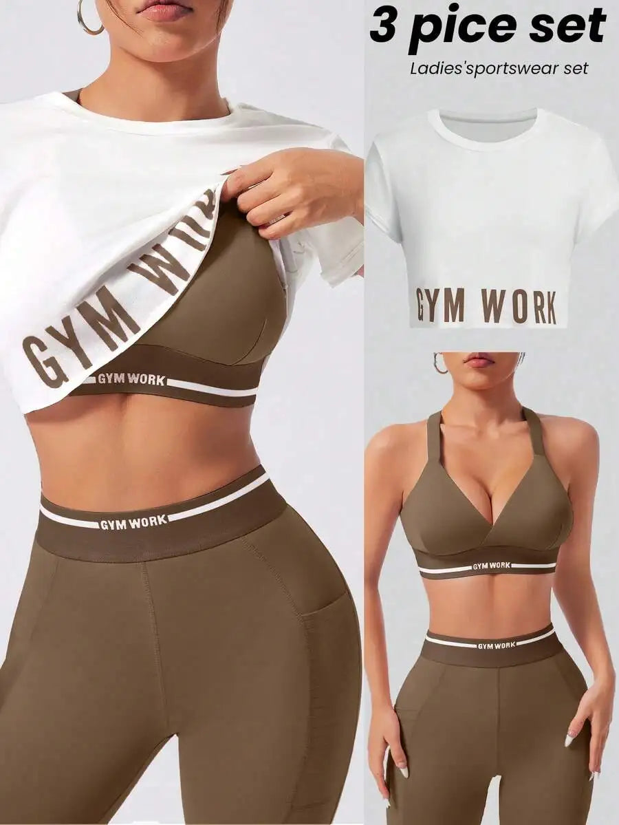 Women's Sports Bra And High Waisted Leggings Set Activewear