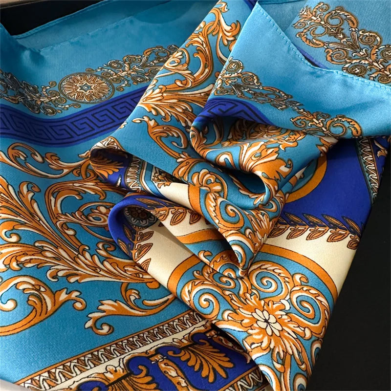Printed Womens Polyester Scarf Square Shawl Luxury Design