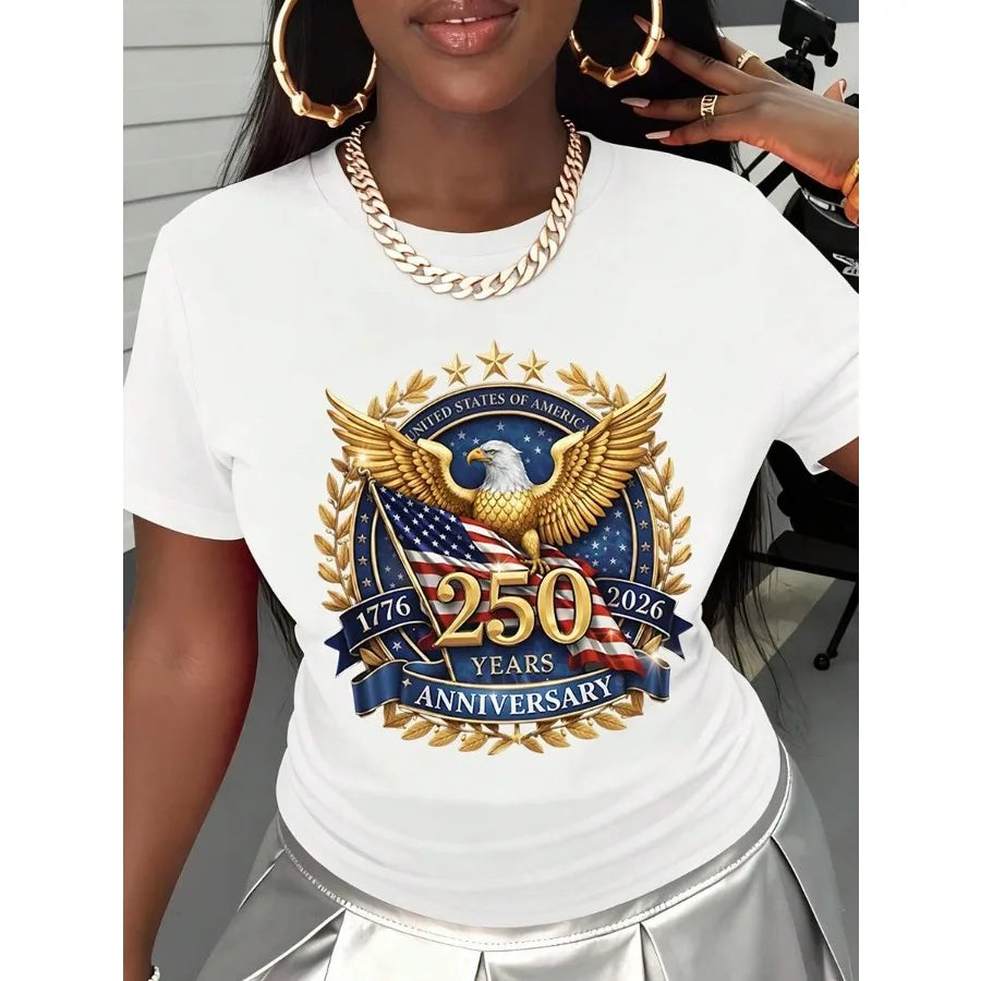 United States Eagle Flag Patriotic T Shirt For Women