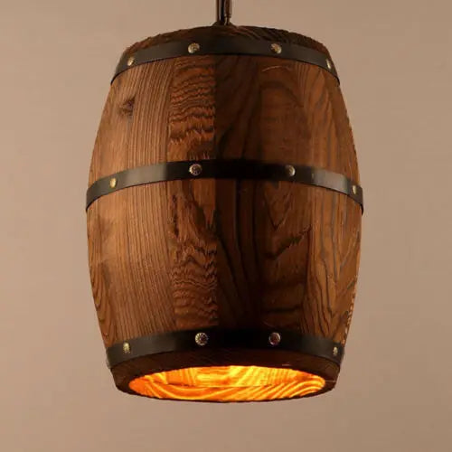 Vintage Old West Wine Barrel Hanging Light For Cafe Bar