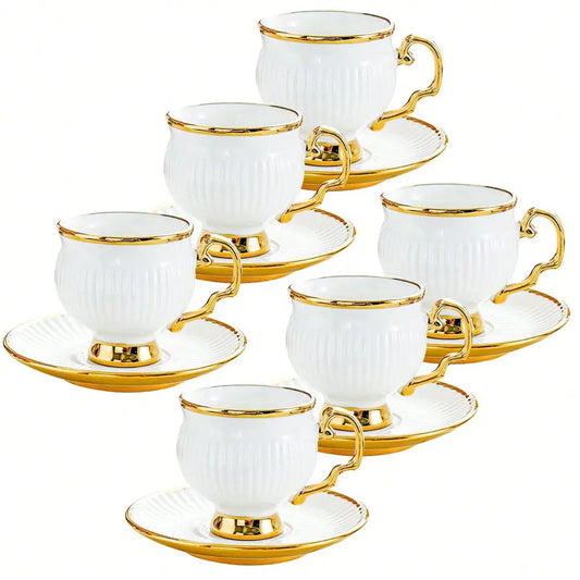 Ceramic Turkish Coffee Cups And Saucers Espresso Set