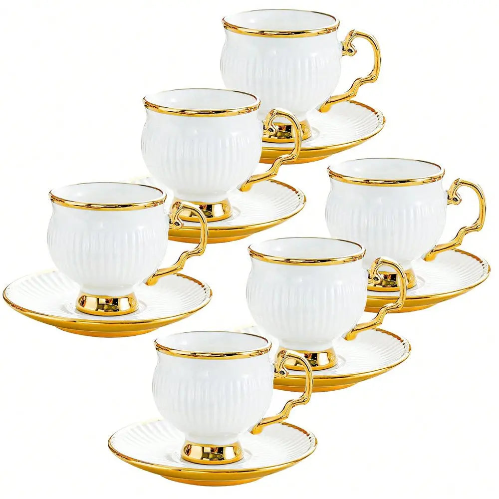Ceramic Turkish Coffee Cups And Saucers Espresso Set