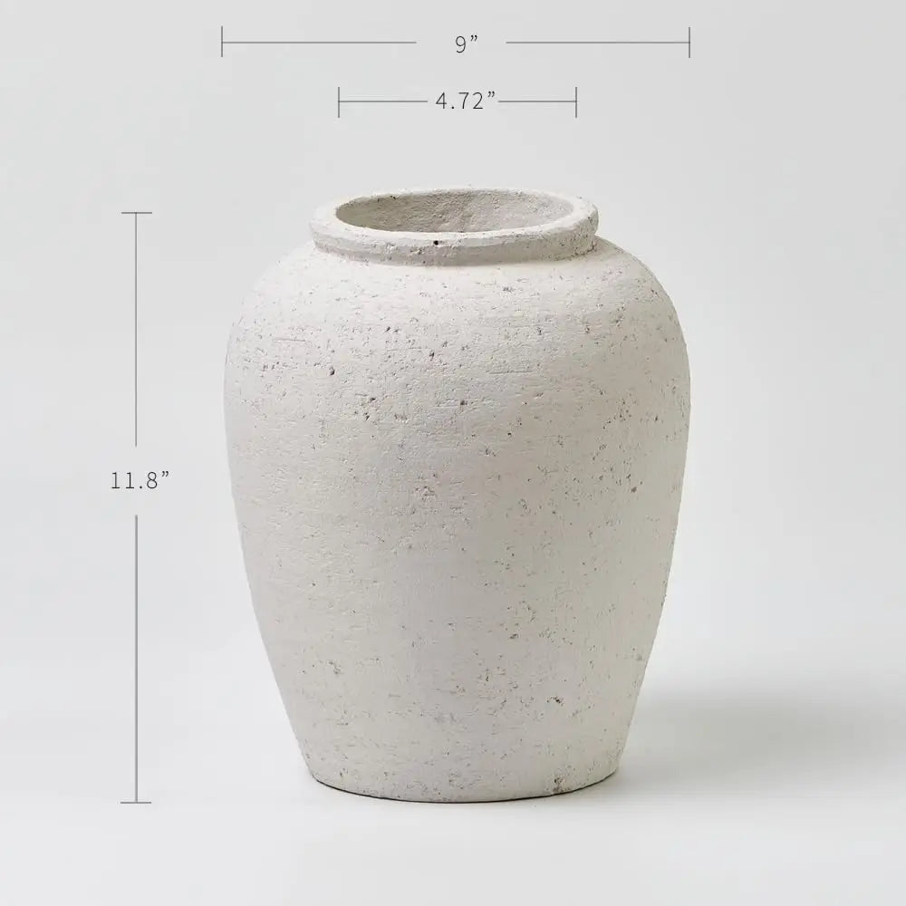 Handcrafted Ceramic Vase Zen Style Distressed Farmhouse Decor
