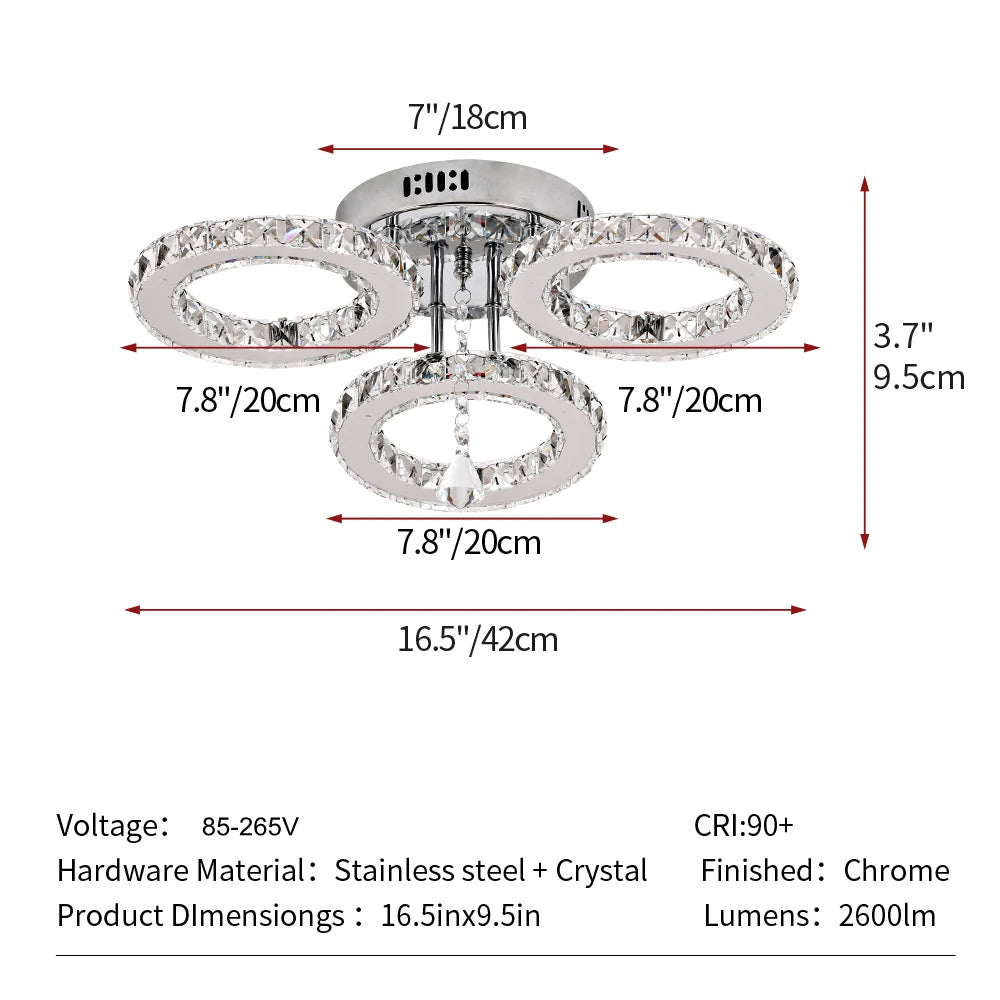 Crystal Ceiling Chandelier Modern Luxury Home Lighting For Living Room