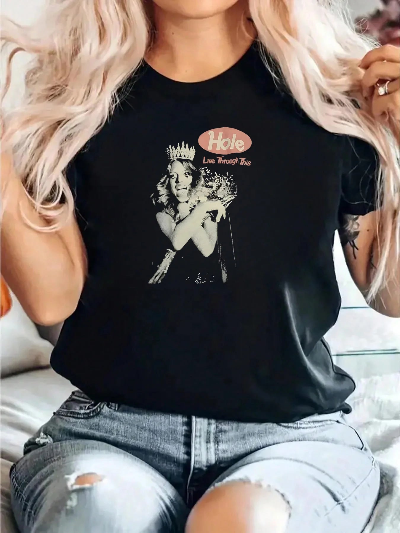 Hole Band Merchandise Retro Music Band Tee Unisex Classic Fit