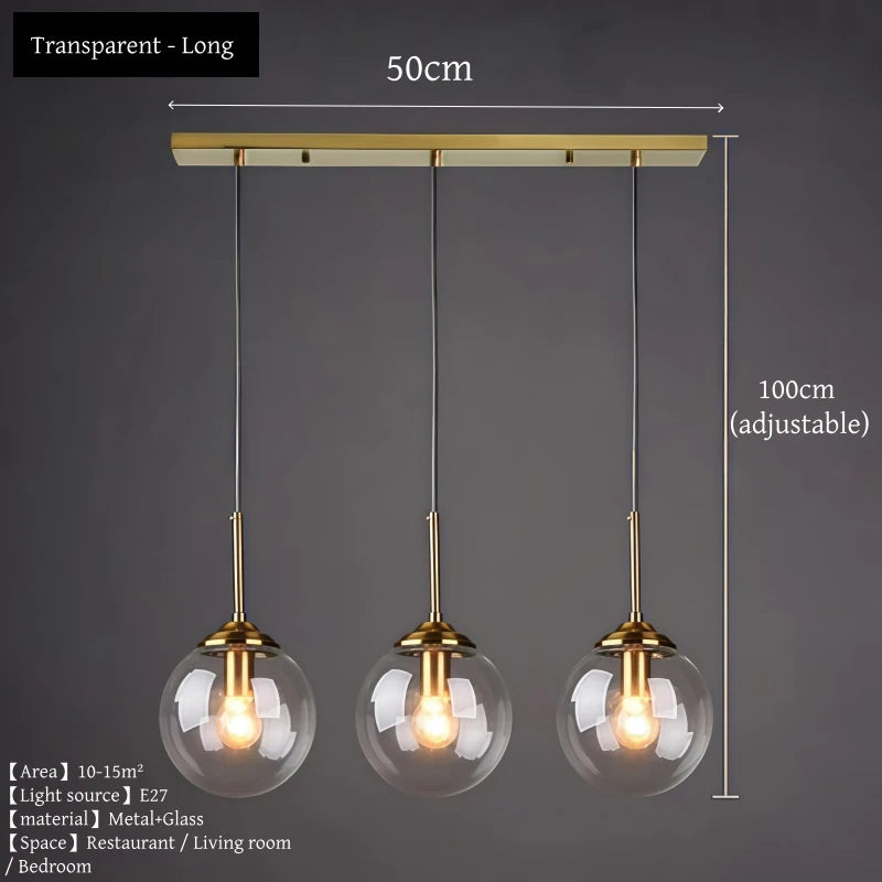 MSZGJY LED Modern Luxury Metal Chandelier Glass Pendant Lamp