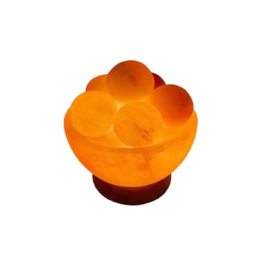 Himalayan Salt Lamp With Wooden Base For Calming Home Decor