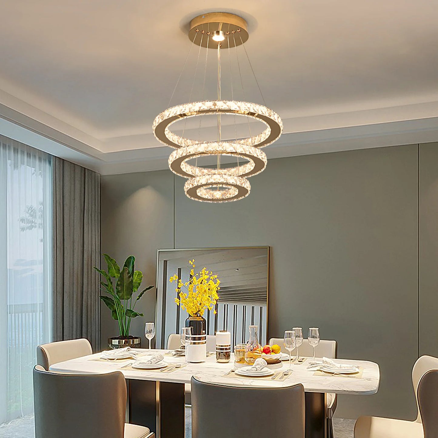 VETRULUS Crystal Chandelier For Living Room Ceiling Light