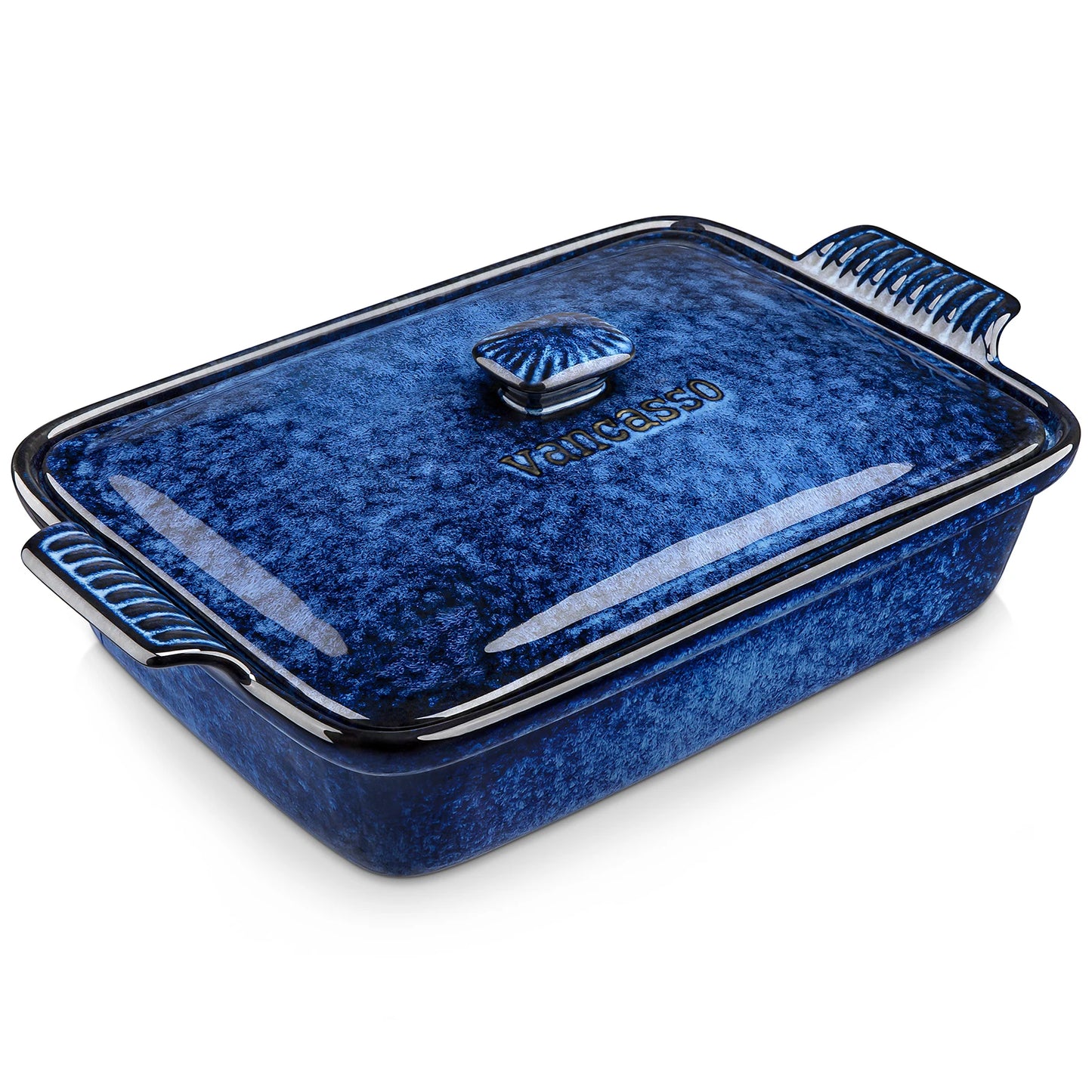 Vancasso Starry Stoneware Casserole Dish With Lid Microwave Safe