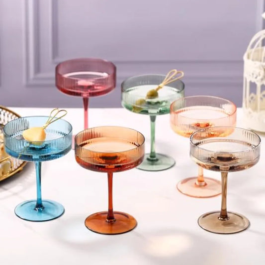 Coupe Glass Set Six Piece Martini And Champagne Glasses