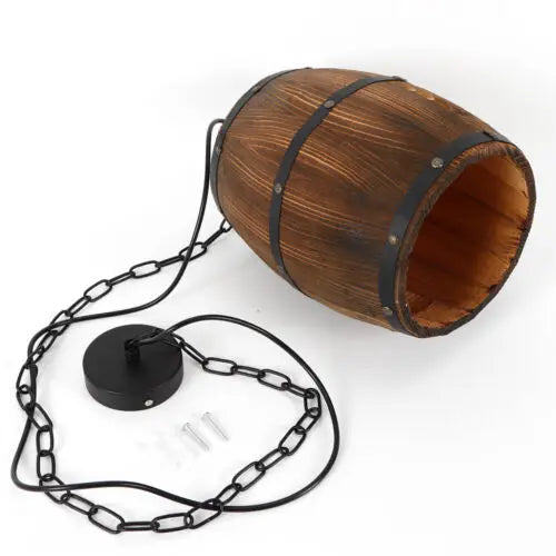 Vintage Old West Wine Barrel Hanging Light For Cafe Bar