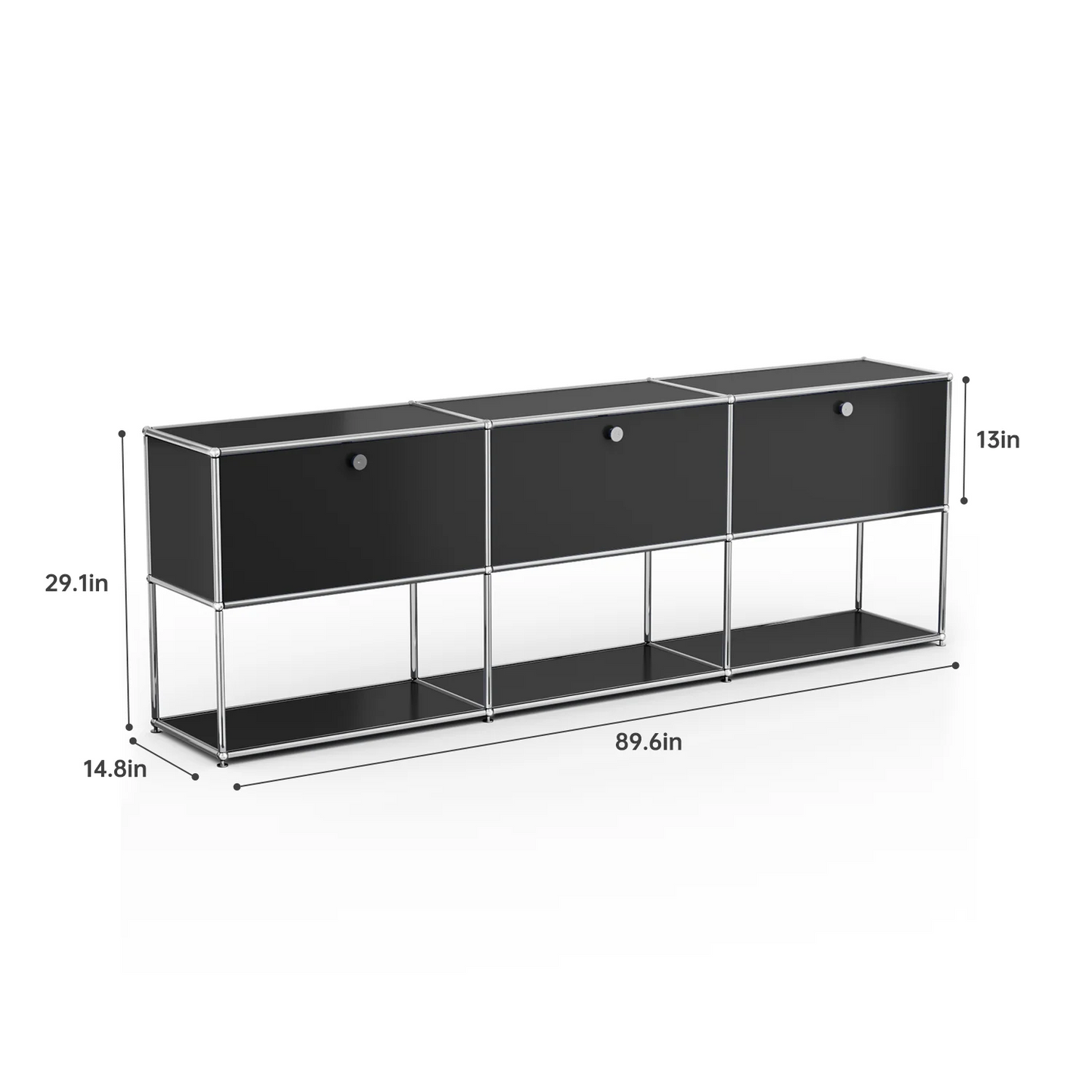 Furgle Modern Modular Metal Storage Cabinet Freestanding Sideboard Living Room