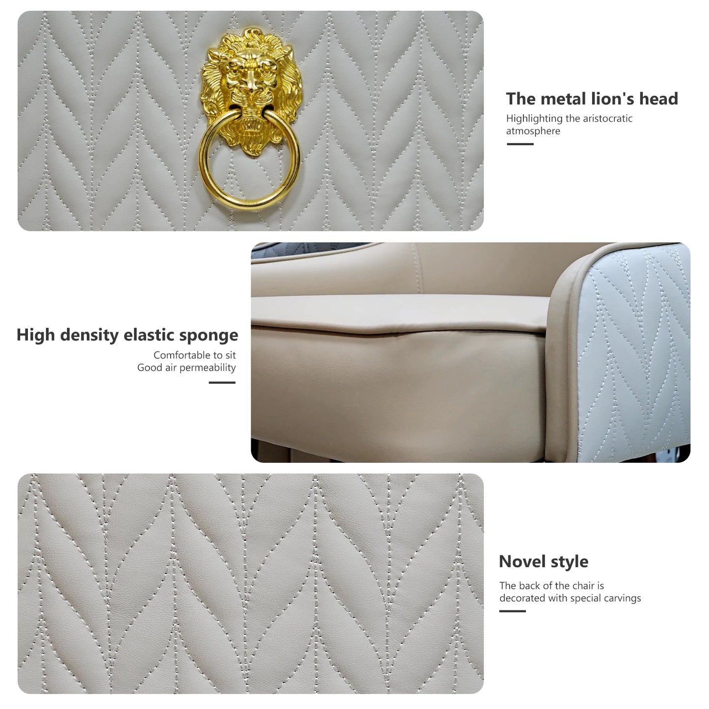 Modern PU Leather Dining Chairs Two With Metal Legs