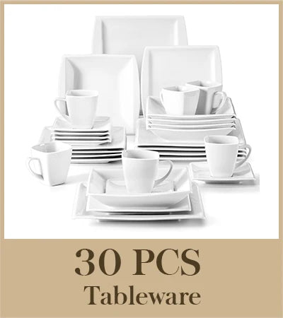 MALACASA Porcelain Dinnerware Set For 12 Service Elegant Tableware