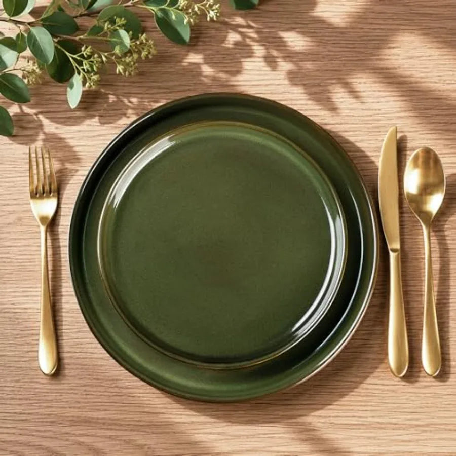 Stoneware Dinnerware Set 2pc Round Plates And Bowls