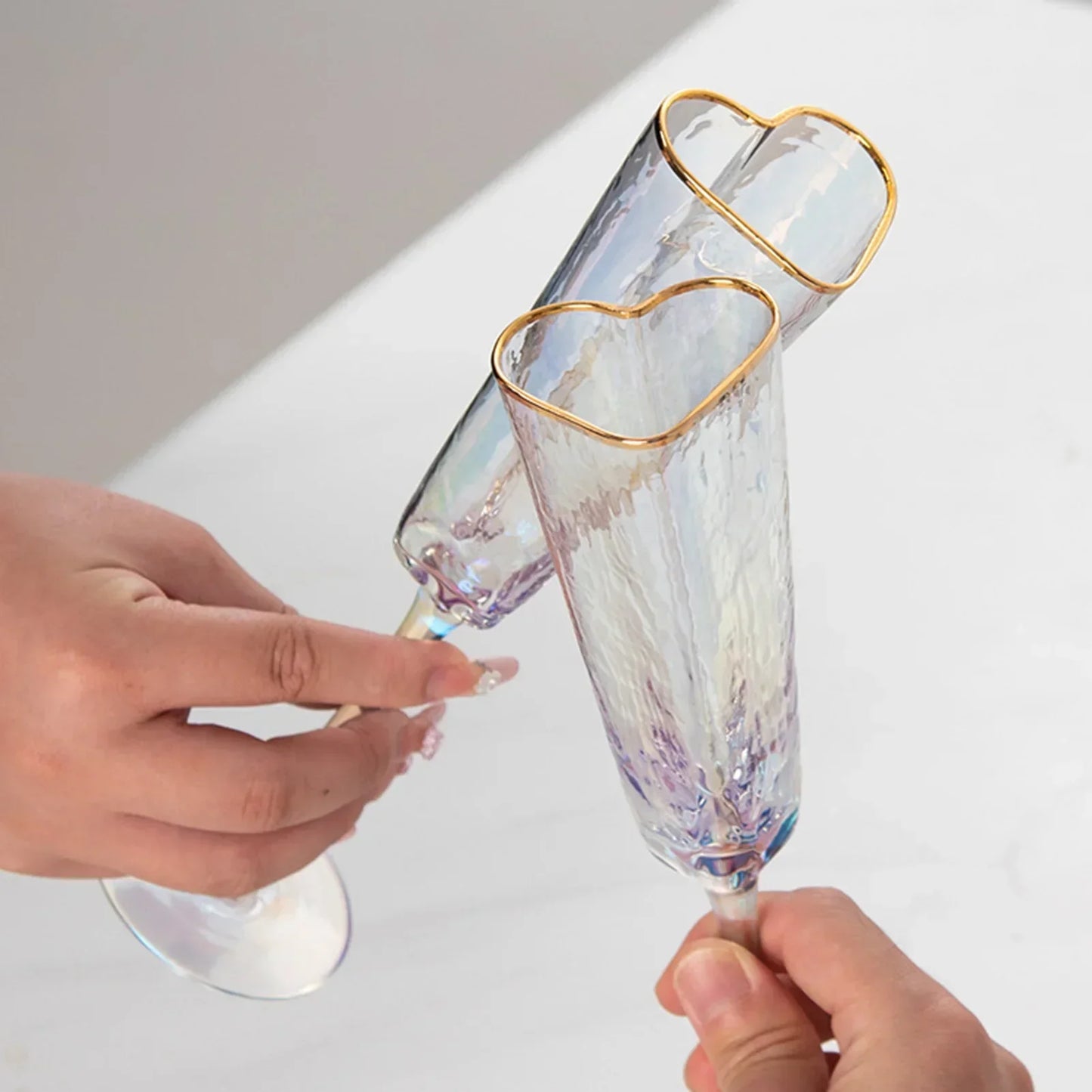 Heart Shaped Glass Goblet Durable Wine Glass For Home Parties