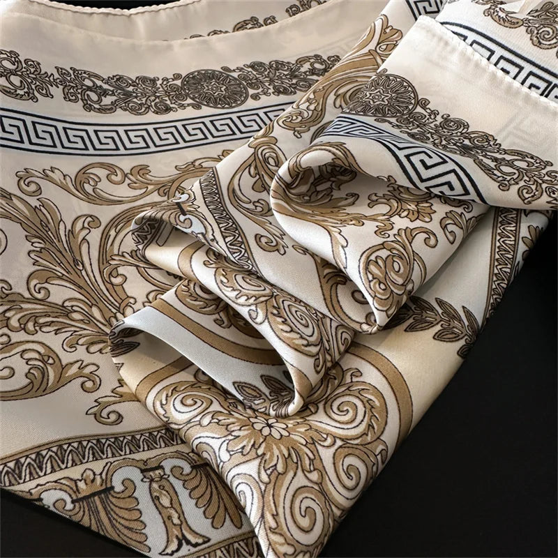 Printed Womens Polyester Scarf Square Shawl Luxury Design