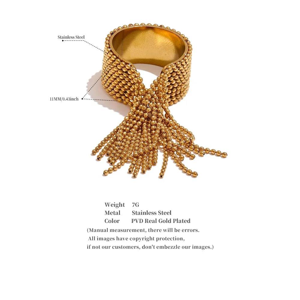 Yhpup Declaration Series Stainless Steel Chain Tassel Ring