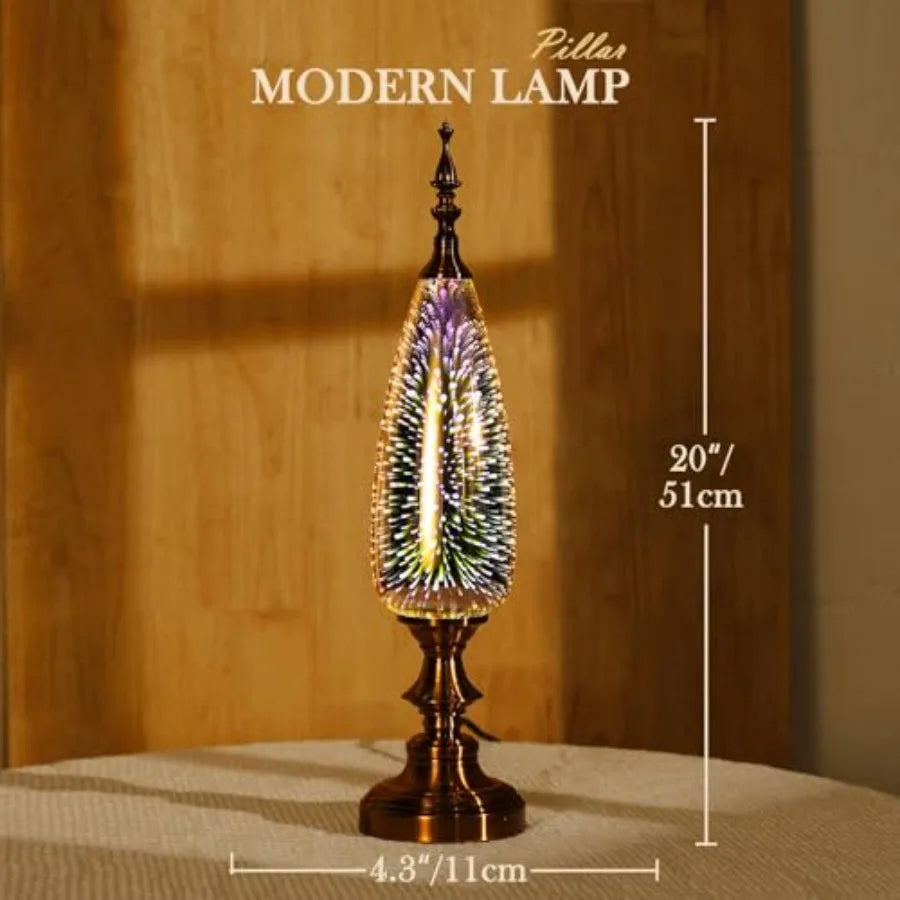 Table Lamp Turkish Arabian Desk Lamp With Handmade 3D Glass Bronze Base