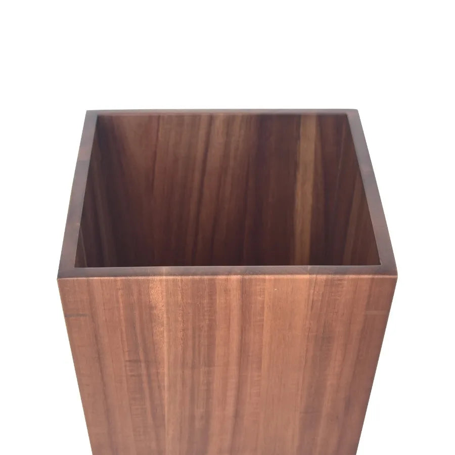 Acacia Wood Trash Can Eco Friendly Durable Kitchen Bin