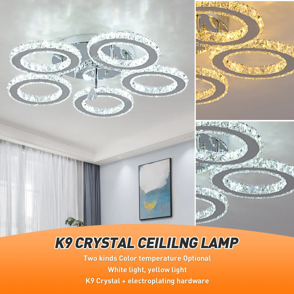 Crystal Ceiling Chandelier Modern Luxury Home Lighting For Living Room