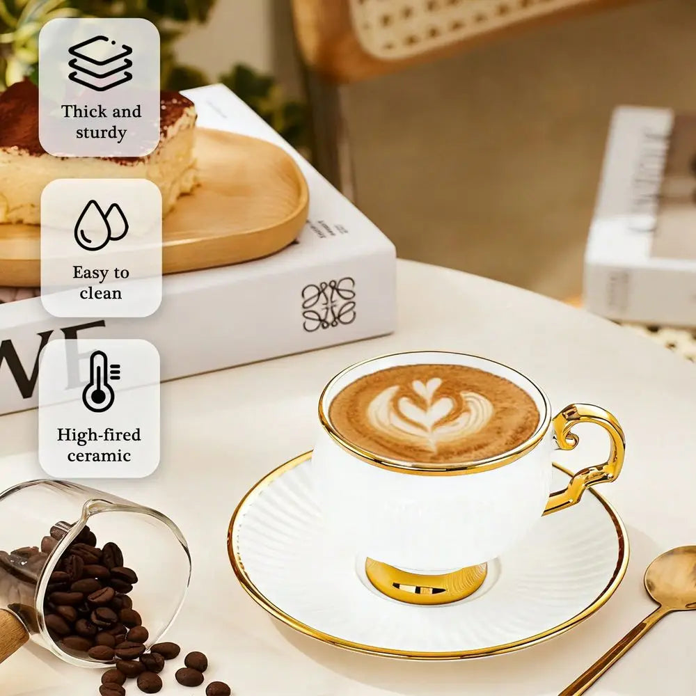 Ceramic Turkish Coffee Cups And Saucers Espresso Set