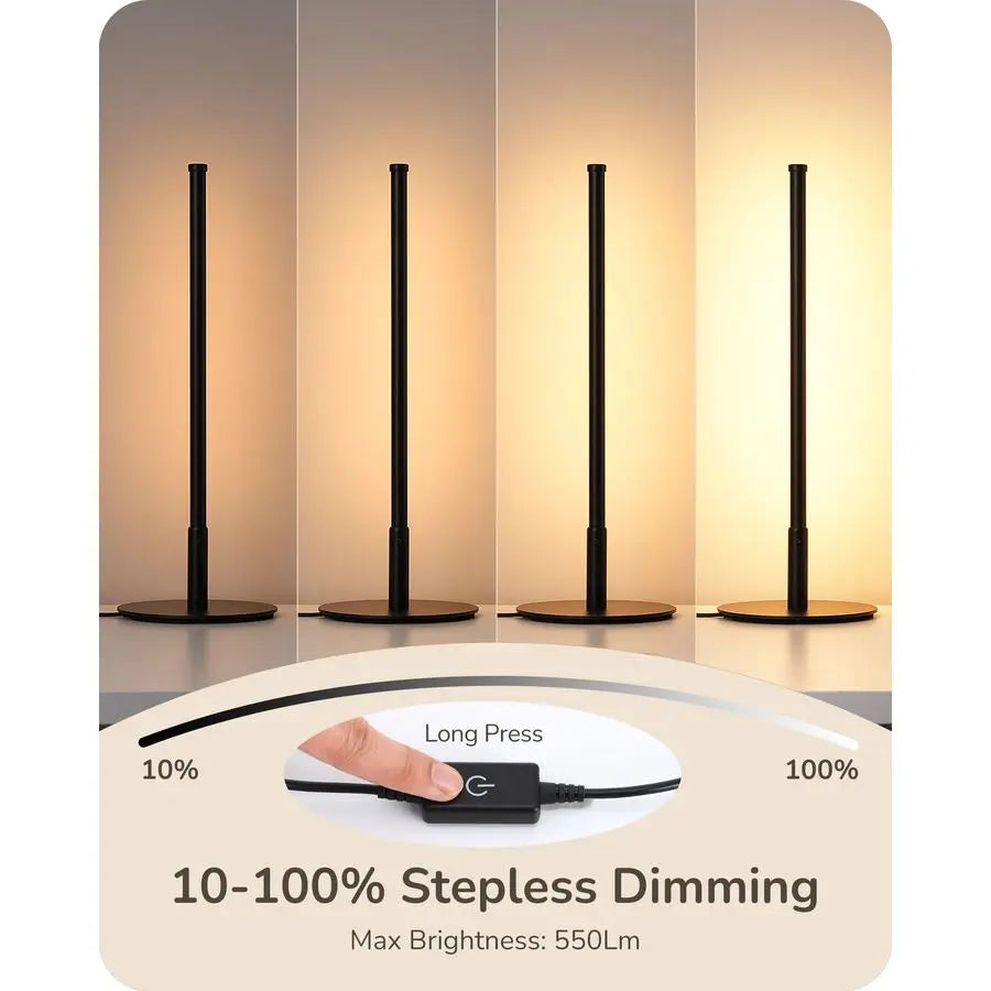 Upgraded LED Table Lamp, Stepless Dimmable Bedside Lamp with 3 Color Temperature, Modern Nightstand Lamp, Desk Lamp for Bedroom,