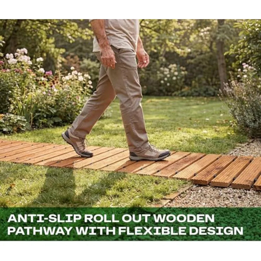 Carbonized Wooden Garden Pathway Roll Out With Anti Slip Grooves