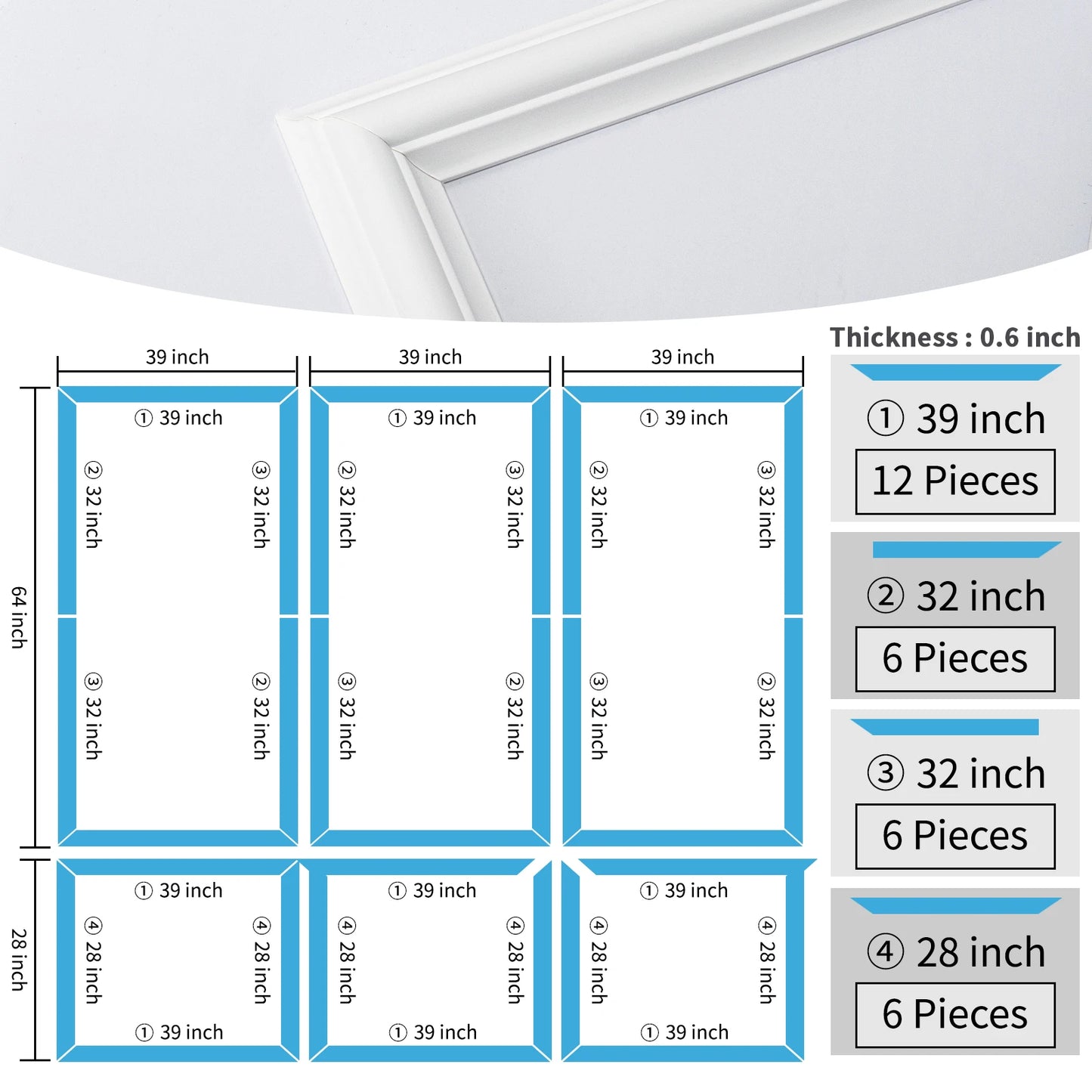 Art3d Wainscoting Panel Kit 3 Piece Wall Molding Accent Walls