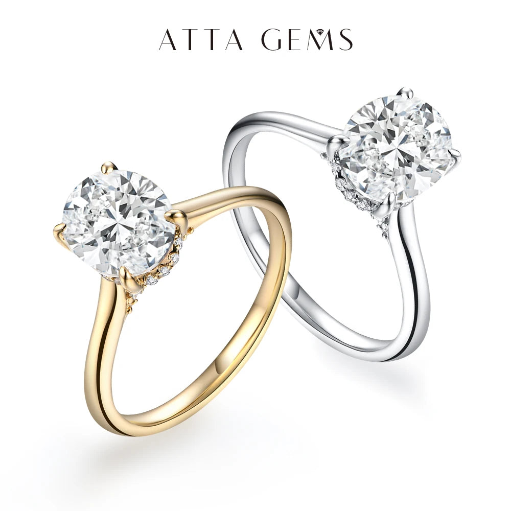 Moissanite Ring For Women Oval S925 Silver Engagement