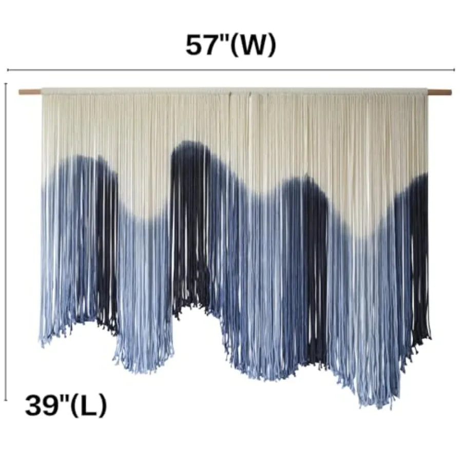 Macrame Wall Hanging Dip Dyed Fiber Art Tapestry Boho Decor