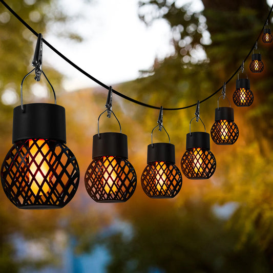 Solar Powered Outdoor Hanging Lights For Courtyards And Gardens