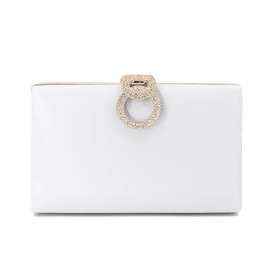 Elegant Vinyl Evening Clutch Purse With Removable Chain Strap