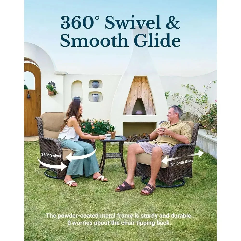 Premium Outdoor Patio Furniture With Weather Resistant Cushions Swivel Rockers