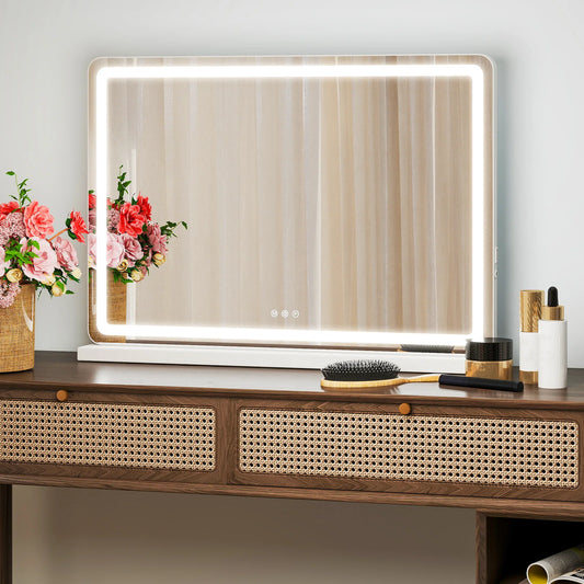 JHK Led Vanity Mirror With Lights Aluminum Frame Memory