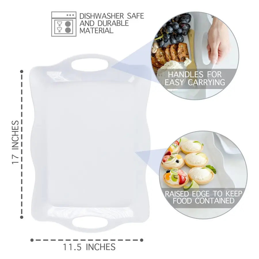 Melamine Serving Tray With Handles Dishwasher Safe