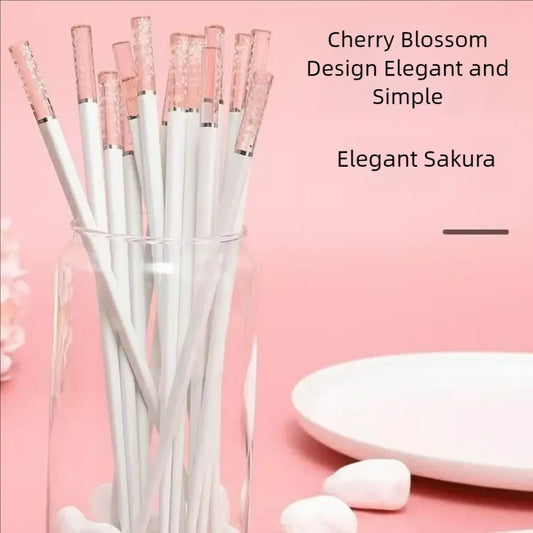 Creative amber cherry blossom Japanese chopsticks for home use, anti-mold, anti-slip and heat-resistant