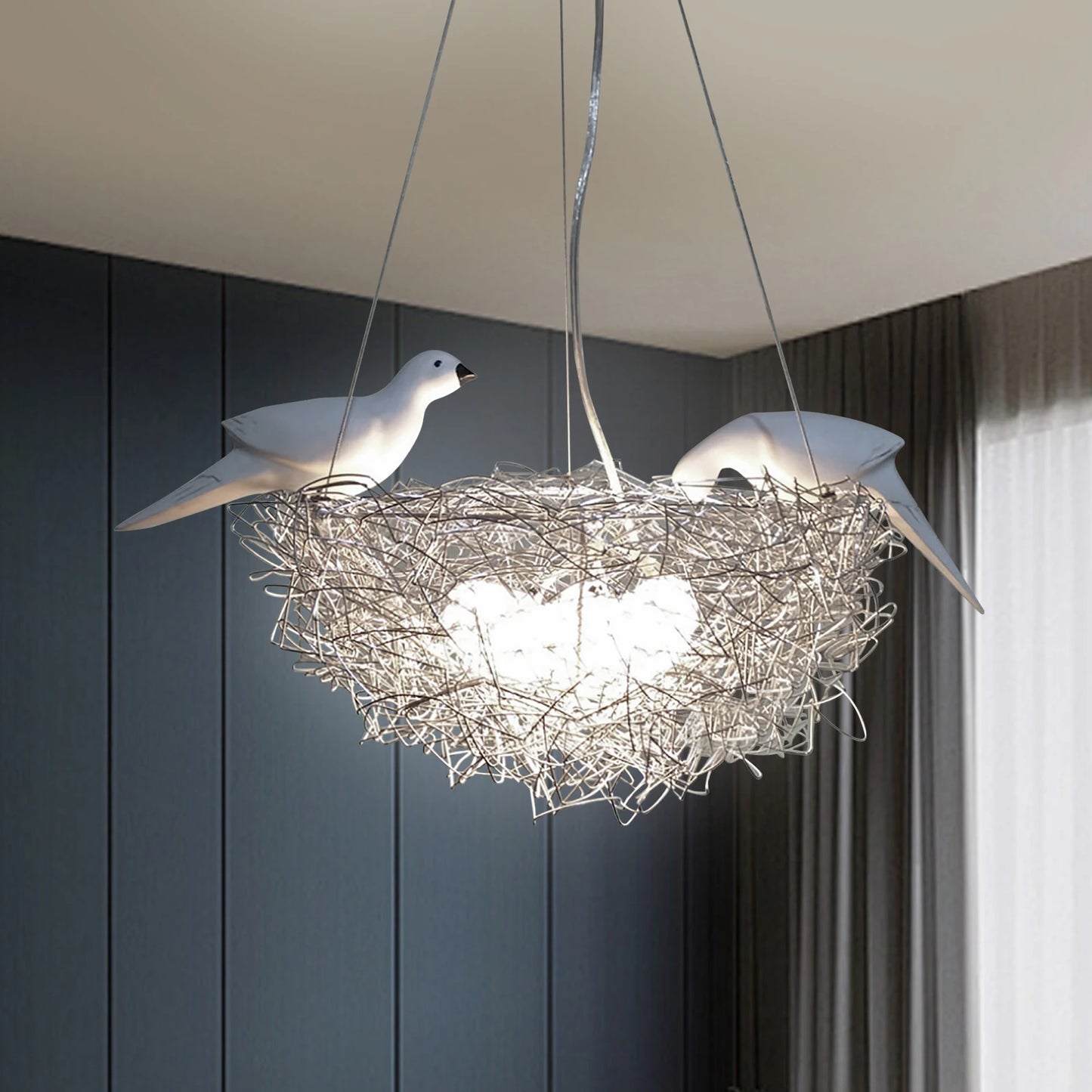 Modern Bird Nest LED Ceiling Light Chandelier For Living Room