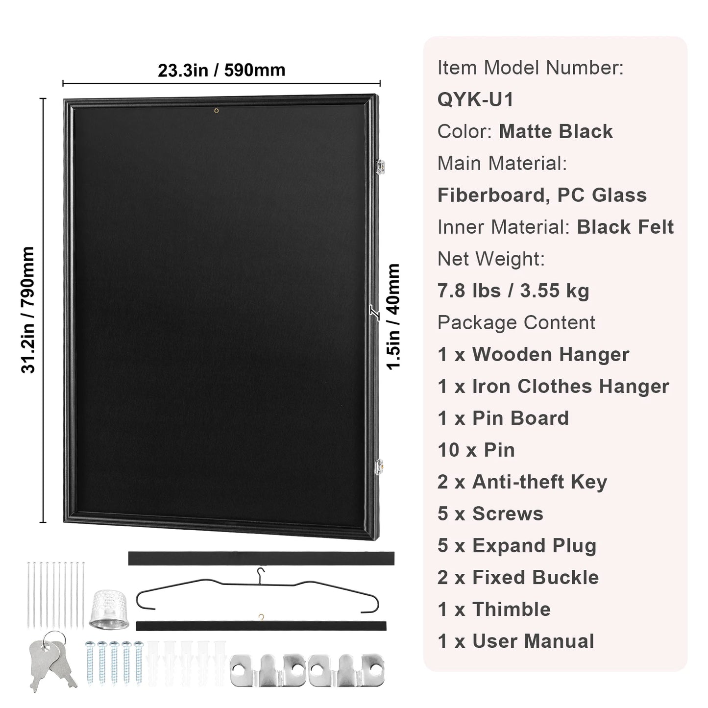 SucceBuy Jersey Display Frame Case Lockable Shadow Box UV Protected