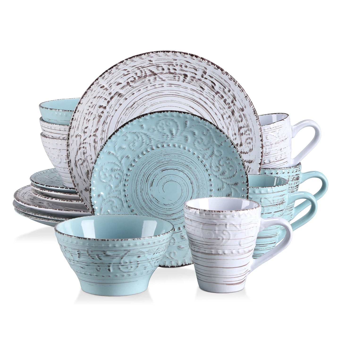 MALACASA Vine Ceramic Dinnerware Set Stoneware Tableware