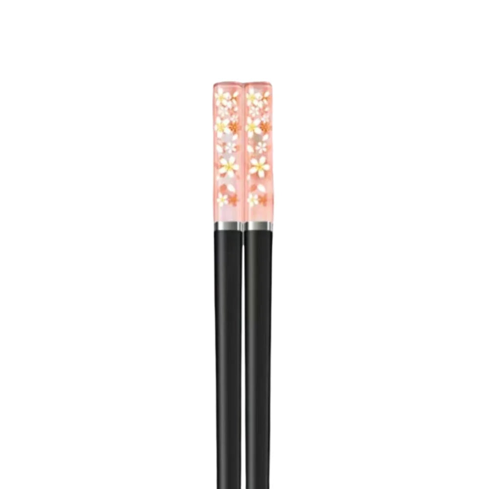 Creative amber cherry blossom Japanese chopsticks for home use, anti-mold, anti-slip and heat-resistant