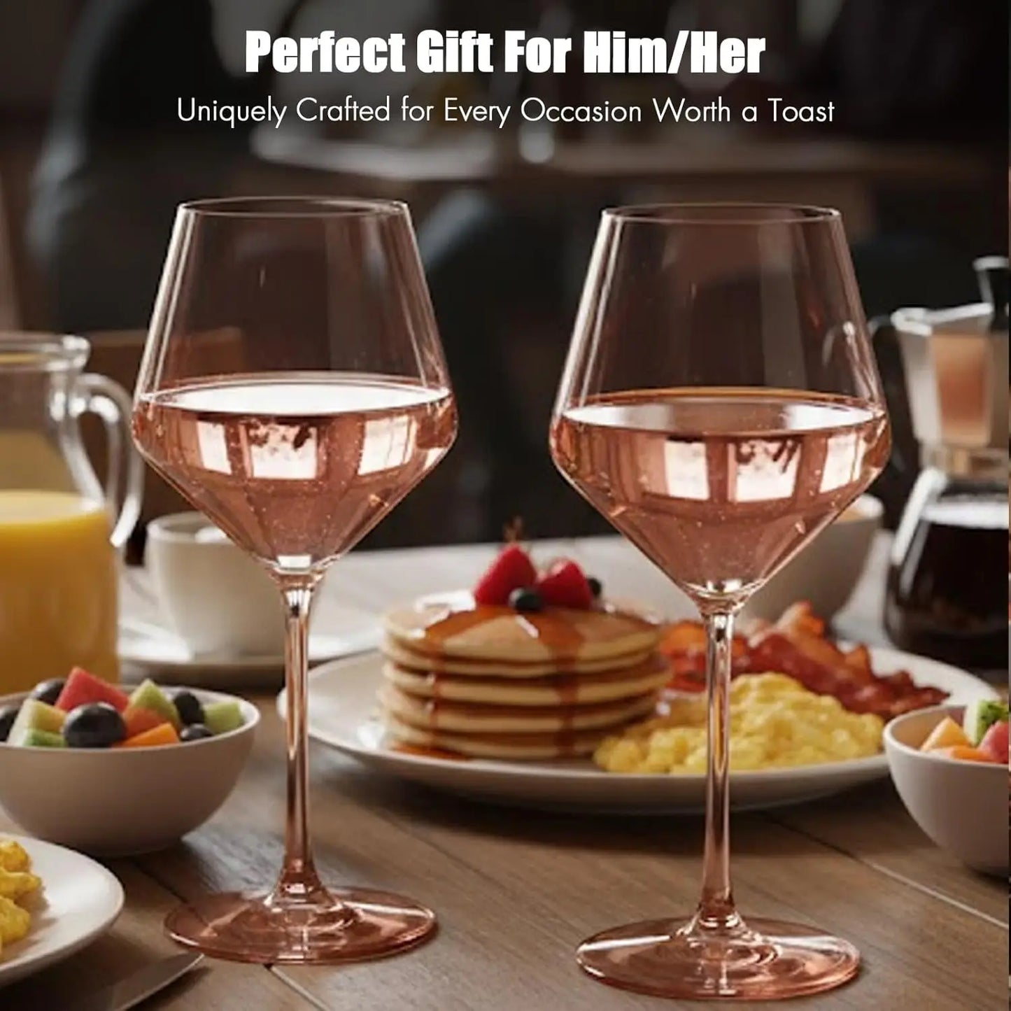 Crystal Stemware Wine Glass Set Six Hand Blown Premium