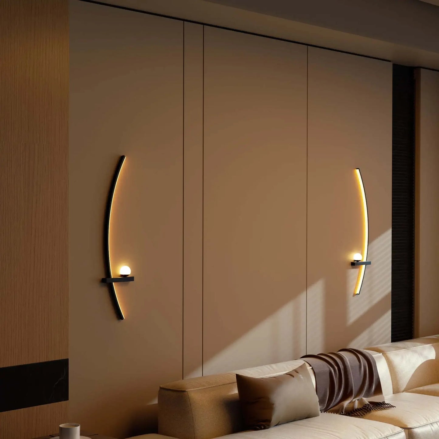Modern Adjustable LED Wall Sconce Pair for Indoor Bedroom Lighting