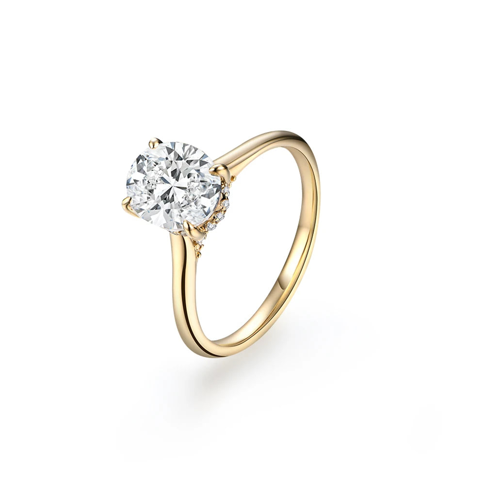 Moissanite Ring For Women Oval S925 Silver Engagement