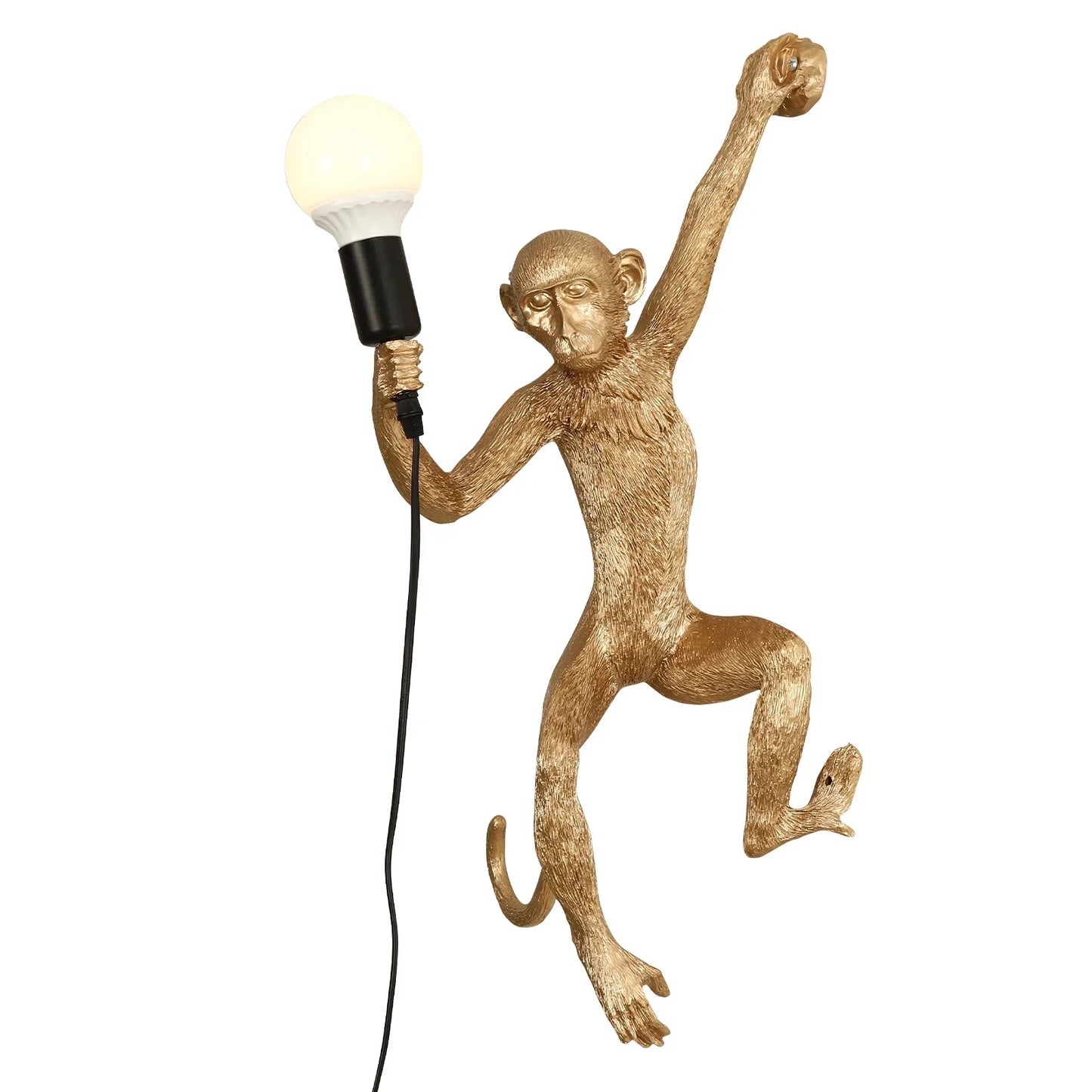 Monkey Wall Lamp Resin Plug In Animal Light For Bedroom