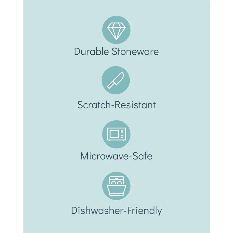 dinnerware set 4 persons Rustic 12 pcs Rustic design dinnerware set, dishwasher safe Bowl and plate set Pure Living dinnerware i